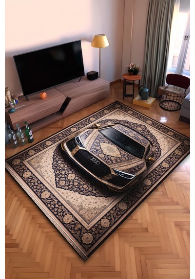 Audi R8 Araba Desenli Halı Dijital Baskı Yıkanabilir Kaymaz Taban Leke Tutmaz Çok Renkli8
