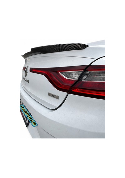 Renault Megane 4 Sedan Uyumlu Bagaj Üstü M4 Karbon Görünüm Spoiler Yarasa İthal Abs Plastik