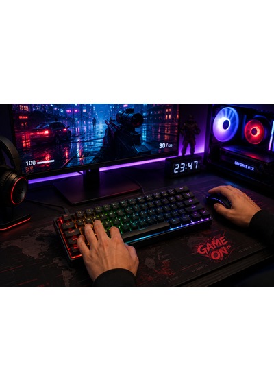68 Tuş Türkçe Q Rgb Mekanik Gaming Klavye Outemu Manyetik Switch Hot Swappable Type-c Kablolu Kompakt Klavye