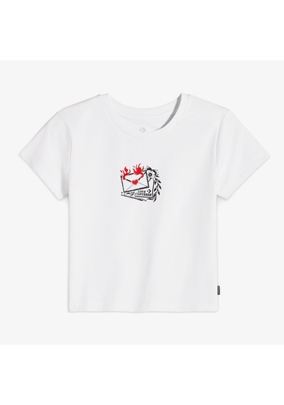 Converse Classic Kadın Slim Fit Baskılı Beyaz T-shirt