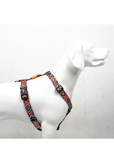 Ethnıc H-tipi Göğüs Tasması Ayarlanabilir, Konforlu Ve Dayanıklı Desenli Köpek Tasması Bej