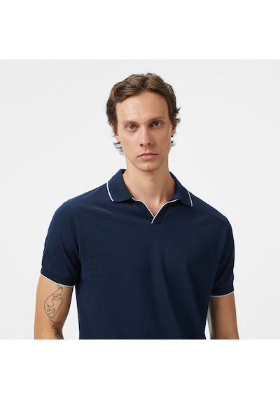 Nautica Erkek Lacivert Classic Fit Polo Yaka T-shirt Düz K55346t Lacivert