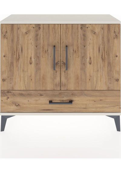 Arges Şifonyer 2 Raflı Tek Çekmeceli 2 Kapaklı 88x30x80 Aytaşı-çam Aytası