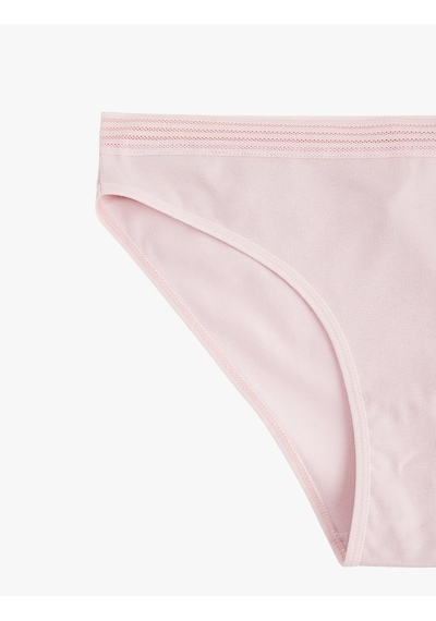 Koton Lastik Detaylı Rahat Kalıp Pamuklu Brief Külot Pembe 6slk30049mk Gül