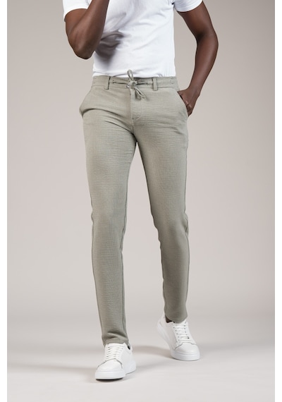 Perpant Slimfit Armürlü Beli İplikli Ve Lastikli Likralı Yazlık Jogger Pantolon Yeşil