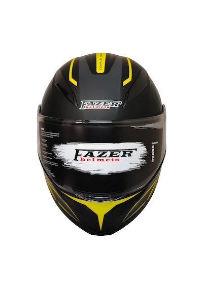 Fazer Motosiklet Çene Açılır Kask Güneş Vizörü Motor Kaskı Duncan Yellow Siyah