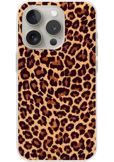Apple Uyumlu iPhone 15 Pro Şeffaf Kılıf Leopar Tasarımlı 1