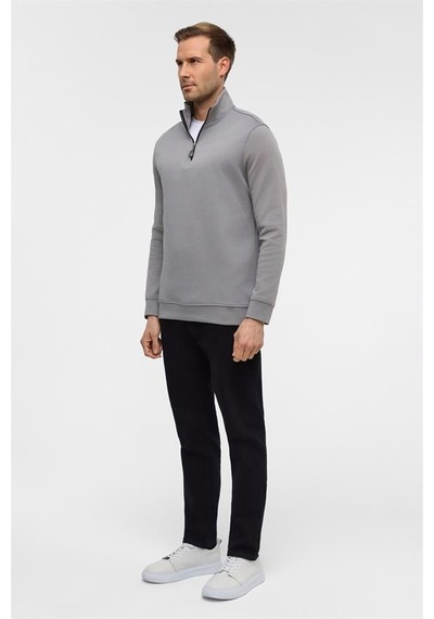 Süvari Gri Regular Düz Yarım Balıkçı Yaka Sweatshirt Gri