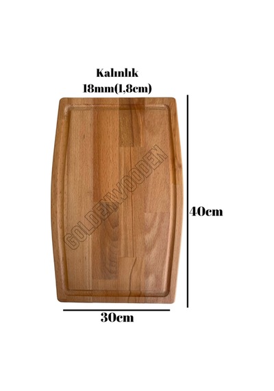 Doğal Ahşap Sunum Tabağı Dış Bükey Ahşap Sunumluk Kayın/gürgen Boy:40cm En:30cm