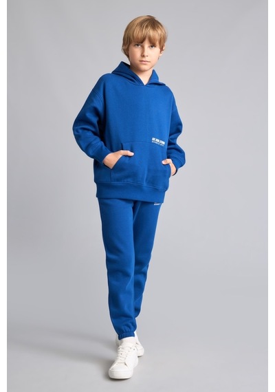Defacto Baskılı Lastikli Paça Kalın Kumaş Jogger Eşofman Altı Erkek Çocuk H9685a826wnbe842 Mavi-be842