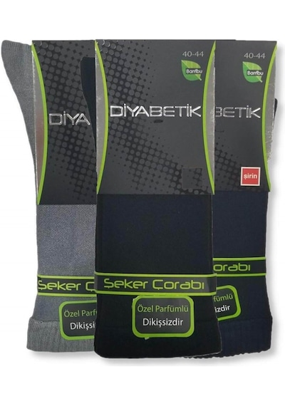 Şirin Bambu Diyabet Şeker Çorabı Sıkmaz Terletmez 6 Çift Çok Renkli