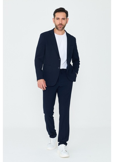 Lacivert Mono Yaka 6 Drop Regular Fit Jogger Takım Elbise Laci Lacivert Mono Yaka 6 Drop Regular Fit Jogger Takım Elbise Laci