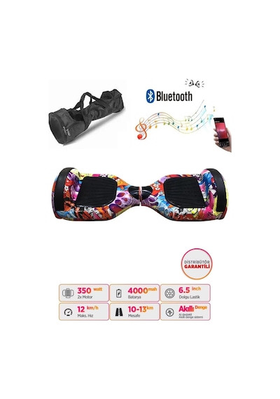 Citymate Elektrikli Kaykay Hoverboard Akıllı Denge 6.5 Inch + Hoverkart + Çanta Extrem Paket D16