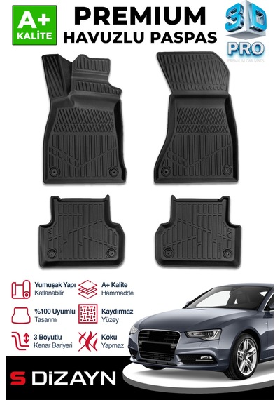 S-dizayn Audi A5 3d Pro Havuzlu Paspas 2016 Üzeri A+ Kalite