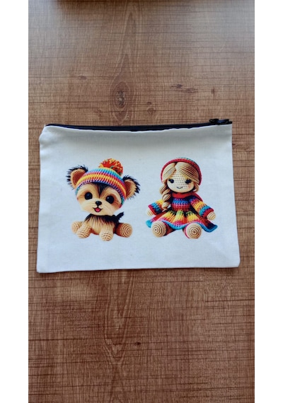 Wisheratelier Örme Sevimli Desenli Bez El Çantası