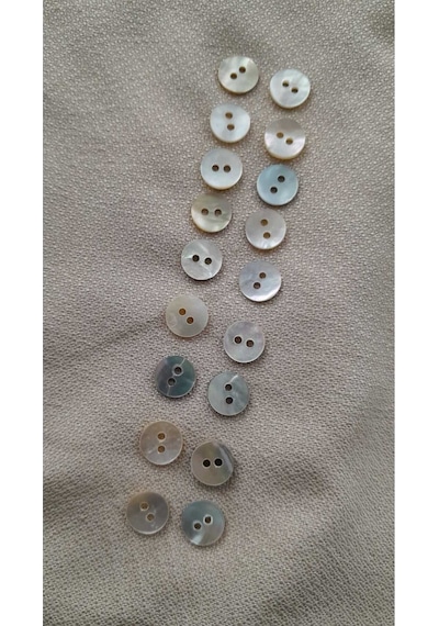 Doğal Agoya Hakiki İnci Midye Kabugu Düğme 10 Mm 18 Adet