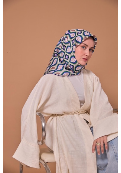 Silk Home Twill İpek Eşarp 11470-10 Beyaz, Zümrüt, Mocha Mousse, Mor