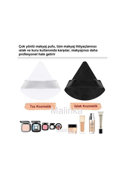 Melien Mini Üçgen Parmak Makyaj Süngeri Mavi 2'li