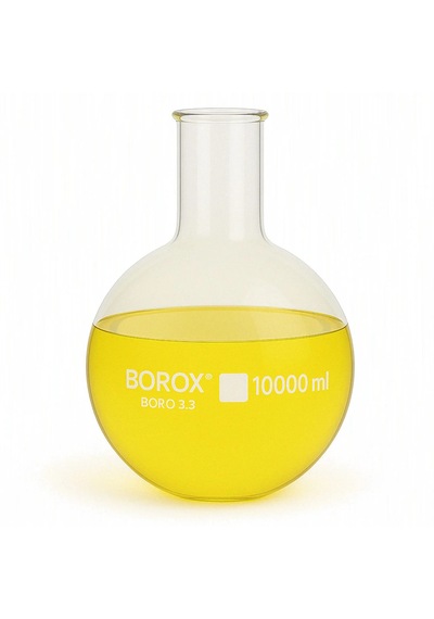Borox Cam Balon 1 L Dibi Düz - Şilifsiz Deney Balonu