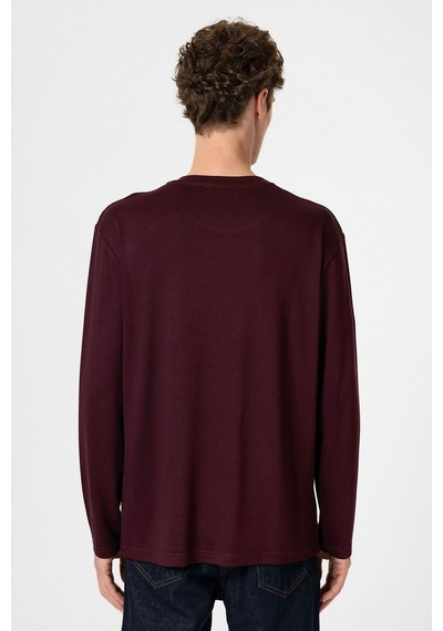 Antioch Relaxed Fit Basic Erkek T-shirt Bordo
