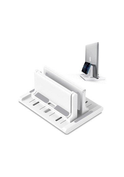 Ayarlanabilir Çok Amaçlı Telefon Tutuculu Laptop Notebok Apple Uyumlu MacBook İçin Dikey Stand-al4495 Siyah