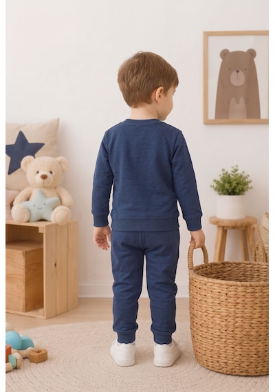 Mnk Baby & Kids Erkek Çocuk Belıeve Baskılı 2li Eşofman Takımı M00853 Lacivert