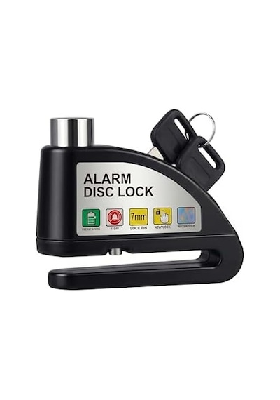 Pc1505 Alarm Disk Kilidi Seti, Fren Kilidi, Hırsızlığa Karşı Su Geçirmez 110 Db 7 Mm Pin 1,5 M Hatırlatma Kablosu Motosikletler İçin Scooter Taşıma Çantası