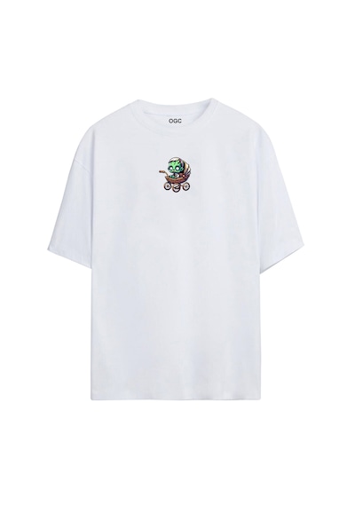 Ogc Bebek Zombi Oversize Unisex T-shirt Beyaz