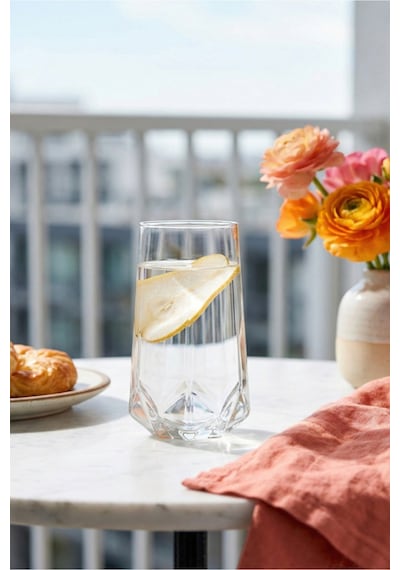 Lav Valeria Cam Meşrubat Bardağı 6'lı 460 ml (Büyük Su/Kokteyl/Soğuk Kahve Bardağı )