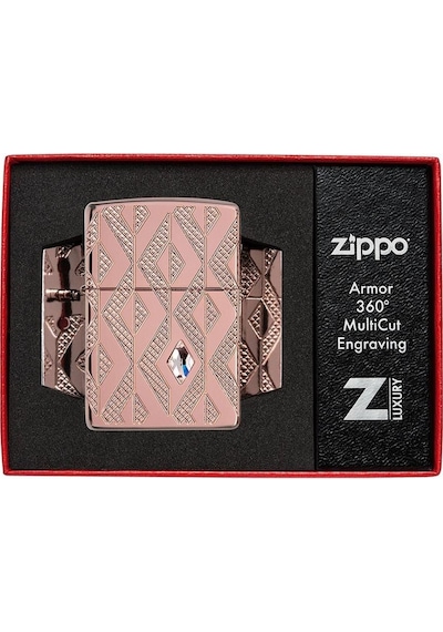 Zippo Çakmak 49702 Armor Geometric Diamond Pattern Design