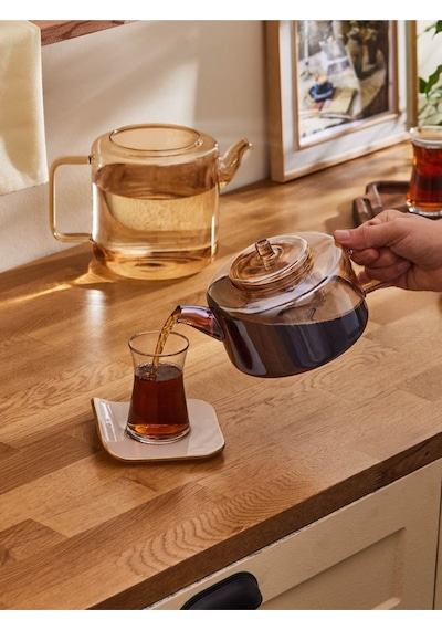 Karaca  Flat Borosilikat Cam Çaydanlık Amber
