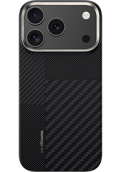Apple Uyumlu iPhone 17 Pro Max Kılıf M-safe Şarjlı Karbon Fiber Benks Montage Armorair Kevlar Kapak Siyah