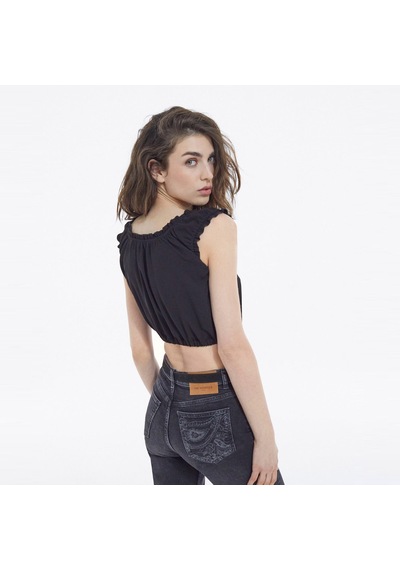 The Kooples Kadın Balon Kollu Siyah T-shırt