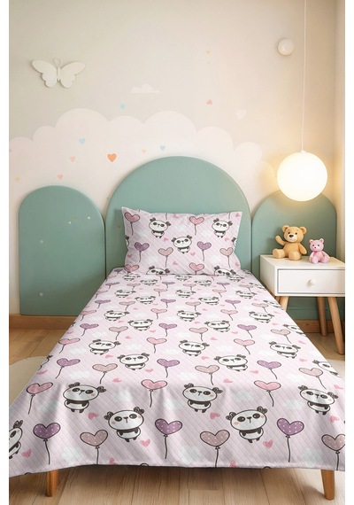 Evimde Bambaşka Panda Pembe Pastel Kız Çocuk Pike Takımı - Kalpli Lila Bebek Odası Mevsimlik Yatak Örtüsü-160x220 CM Evimde Bambaşka Panda Pembe Pastel Kız Çocuk Pike Takımı - Kalpli Lila Bebek Odası Mevsimlik Yatak Örtüsü-160x220 CM