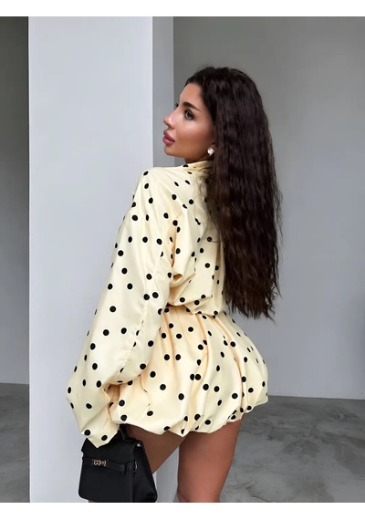 Havens Marma Balon Şortlu Takım Sarı