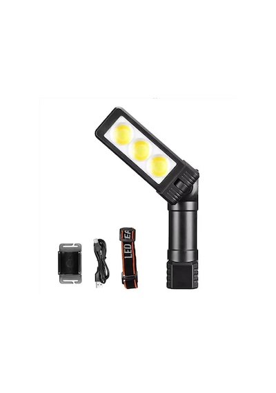 Gold Silver Gs-225 3 Led Usb Şarjlı Çok Fonksiyonlu Kafa Feneri Sarı