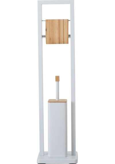 Mudo Home Boho Tuvalet Fırçalık&kağıtlık Beyaz