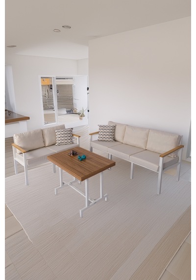 Neokas Balkon Mobilyası, Bahçe Takımı, Kafe Koltuğu, Bekleme Alanı Koltuğu, 2 + 3 + Masa Beyaz Neokas Balkon Mobilyası, Bahçe Takımı, Kafe Koltuğu, Bekleme Alanı Koltuğu, 2 + 3 + Masa Beyaz