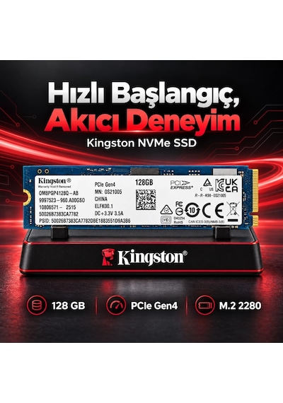 Kingston 128gb M.2 2280 Nvme Pcıe Gen4 Ssd Om8pgp4128q-ab