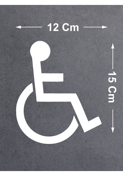 Engelli İşareti Sticker - Araba Oto Motosiklet Cam Sticker - 00094 15x12 Cm