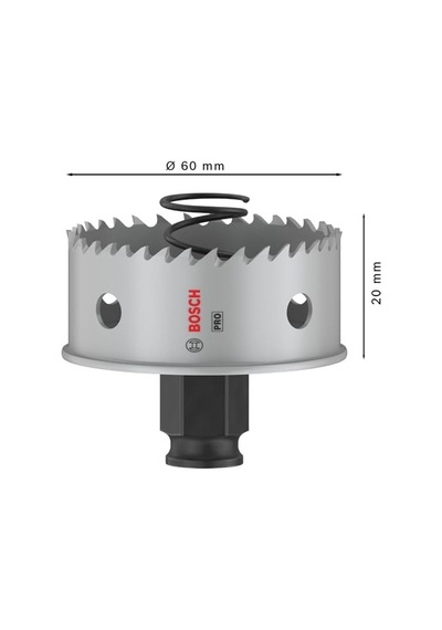 1 X Pro Sheet Metal Power Change Plus Delikli Testere Paslanmaz Çelik Levhalar, Çelik Levhalar, Ø 60 Mm, Profesyonel Aksesuar Döner Matkap/sürücü