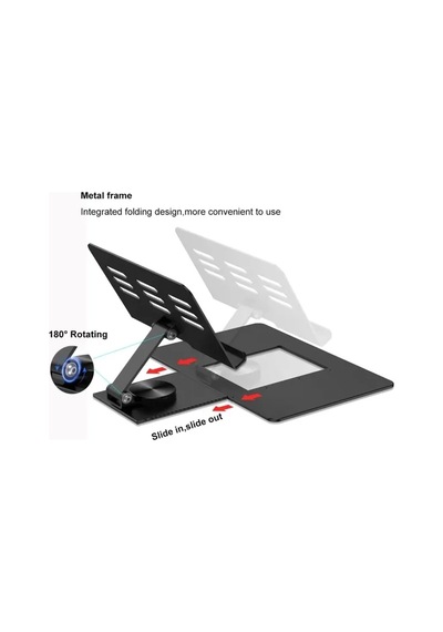 Samsung Galaxy Uyumlu Z Fold 4/5 İçin Moaıto Masa İçin Ayarlanabilir Stand Keyboard Set Black