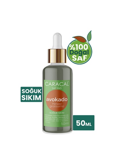 Caracal Avokado Yağı Soğuk Sıkım 50ml %100 Saf Katkısız Ve Doğal Avakado Yağı Persea Gratissima Avocado Oil 50 ML