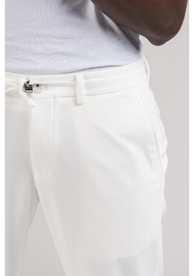 Slimfit Beli Lastikli ve İplikli Jogger Düz Kumaş Pantolon 001