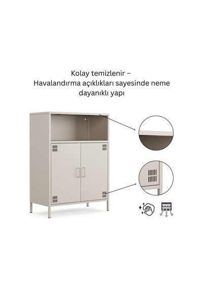 Pera Metal Dolap 2 Kapılı, Açık Raflı 80,50 X 40 X 109,50 Cm - 9 Renk Seçeneği Bulunmaktadır Bej Pera Metal Dolap 2 Kapılı, Açık Raflı 80,50 X 40 X 109,50 Cm - 9 Renk Seçeneği Bulunmaktadır Bej