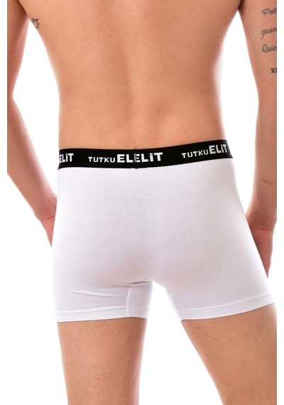 3'lü Tutku Elit Modal Elastan Spor Boxer Beyaz