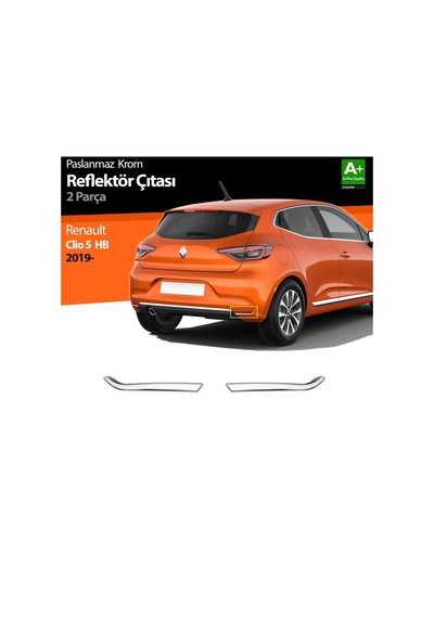 Renault Clio 5 Krom Reflektör Çıtası 2 Parça. 2019 Ve Üzeri