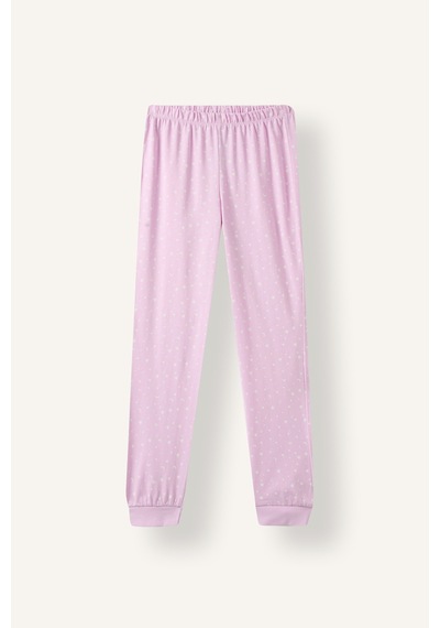 Defacto Baskılı Uzun Kollu Üst Lastikli Paça Alt 2li Pijama Takımı Kız Çocuk I3894a826auer105 Ekru-er105