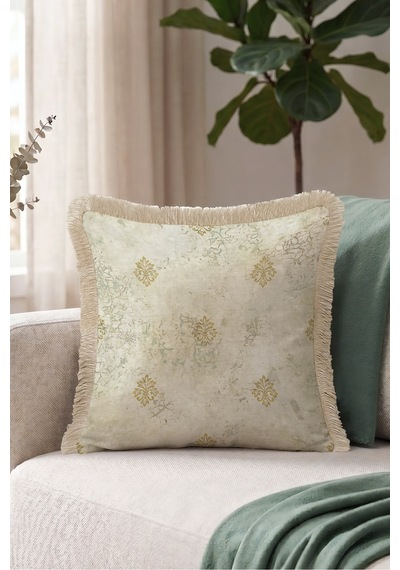 Vintage Damask Motifli Avangart Saçaklı Yastık Kılıfı - Eskitme Klasik Vizon Püsküllü Kırlent Kılıfı Kayıp Ufuk Ritüel Vintage Damask Motifli Avangart Saçaklı Yastık Kılıfı - Eskitme Klasik Vizon Püsküllü Kırlent Kılıfı Kayıp Ufuk Ritüel