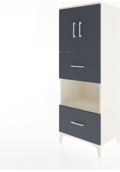 Hyperion Dolap 3 Raflı 2 Çekmeceli 2 Kapaklı 60x44x163 Aytaşı-antrasit Aytası